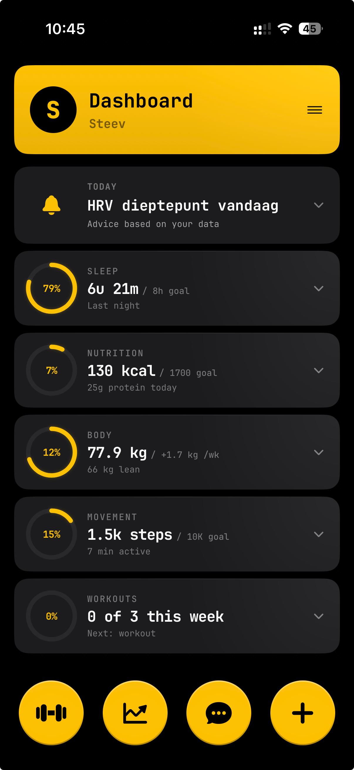 Steev Dashboard - iPhone